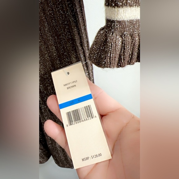 NWT Nanette Lepore Metallic Ombre Knit Midi Dress Midi Brown Size XL-1X - Picture 5 of 10